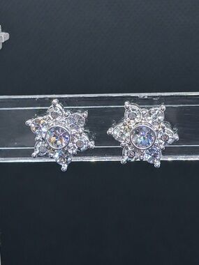 Silver-Tone Crystal Convertible Stud Earrings.